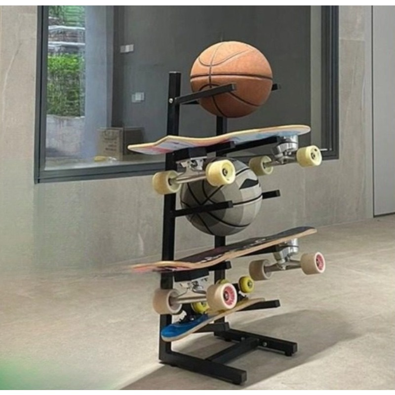 Sports Equipment Organizer Rack - Kaykay Ekipmanları Rafı Basketbol Futbol Sporları