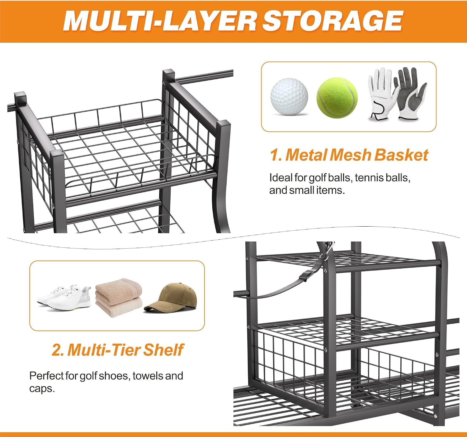 Golf Çantası Saklama Rafı Düze - Sports Equipment Garage Storage incelemesi ve fiyatı