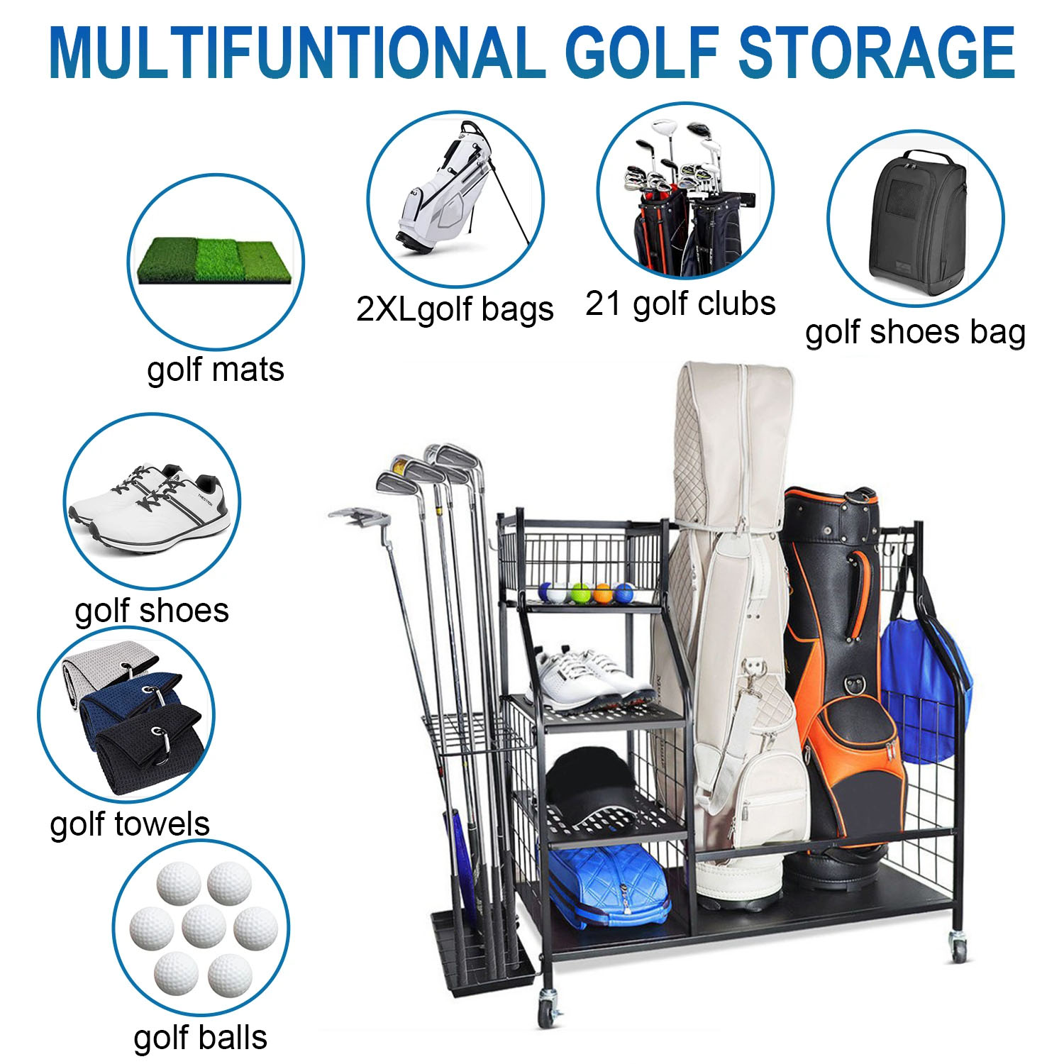 Golf Çantası Depolama Garaj Or - Sports Equipment Garage Storage incelemesi ve fiyatı
